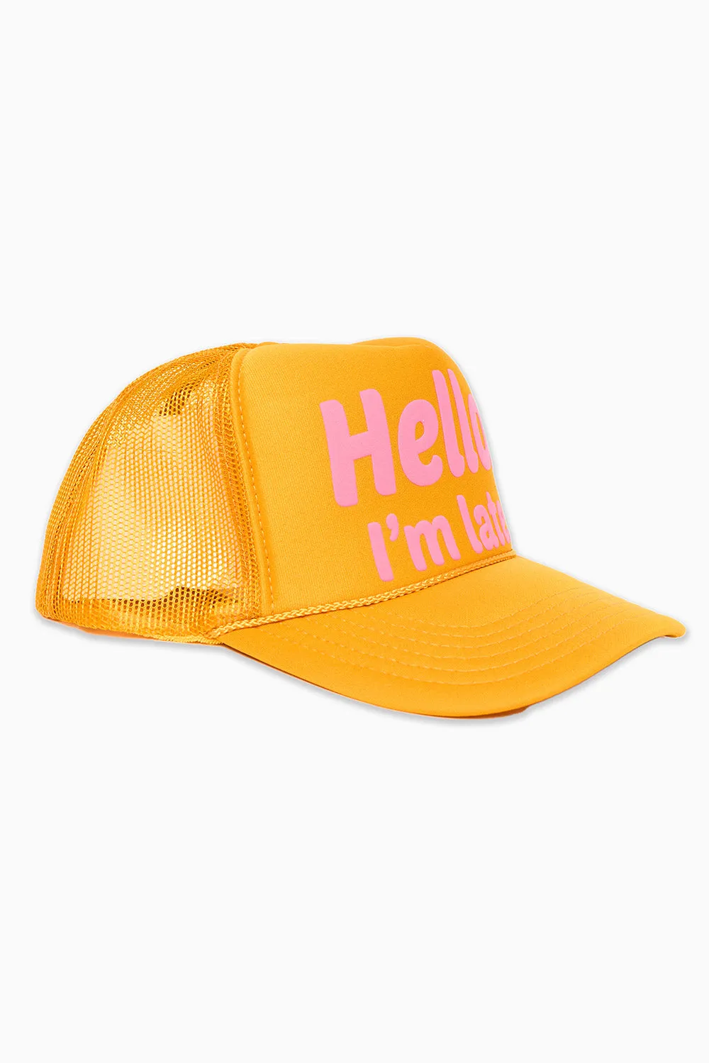 Hello, I'm Late Trucker Hat - Yellow sold by Buddy Love product image thumbnail 2
