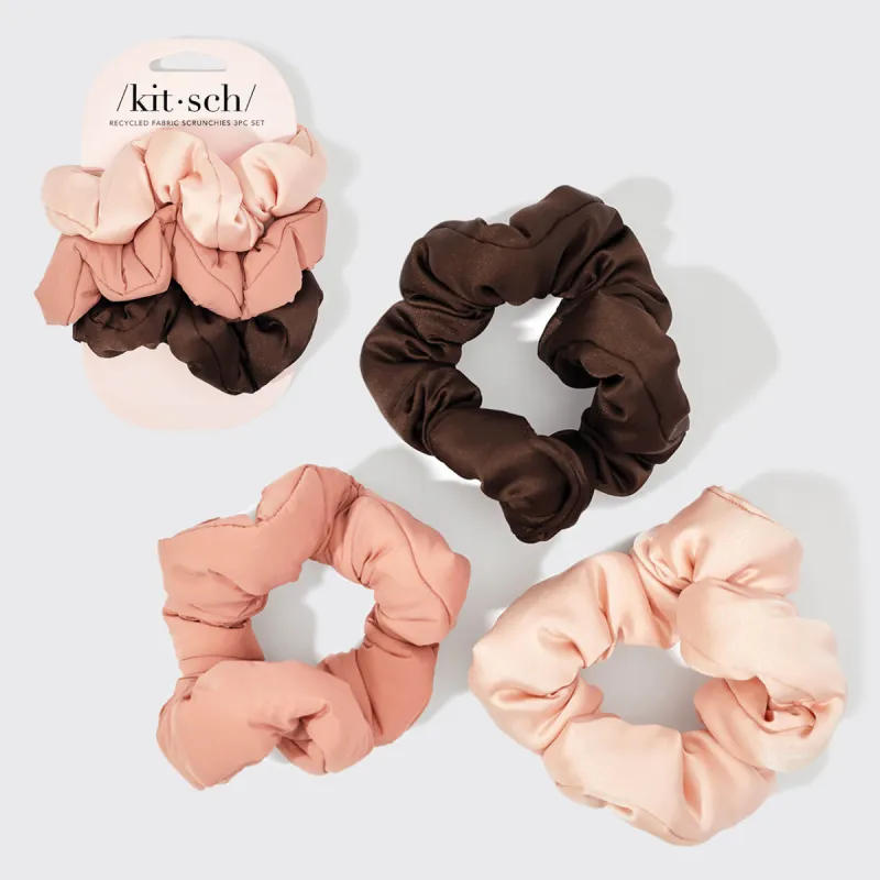Recycled Fabric Cloud Scrunchies 3pc Set - Rosewood sold by Buddy Love