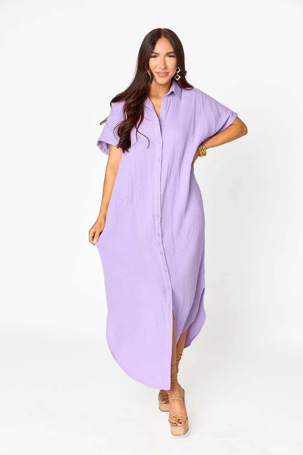 Carmen Cover Up Caftan Maxi Dress - Lavender sold by Buddy Love