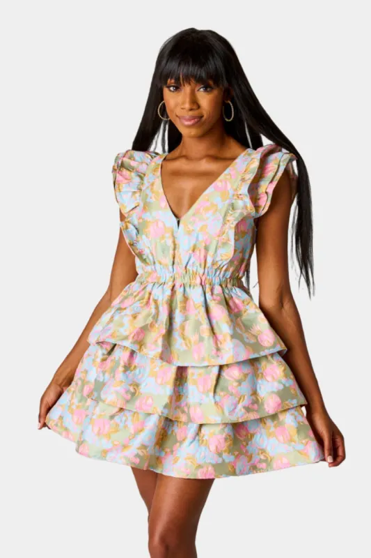 Hudson Elastic Waist Mini Dress - Chasing Rainbows sold by Buddy Love