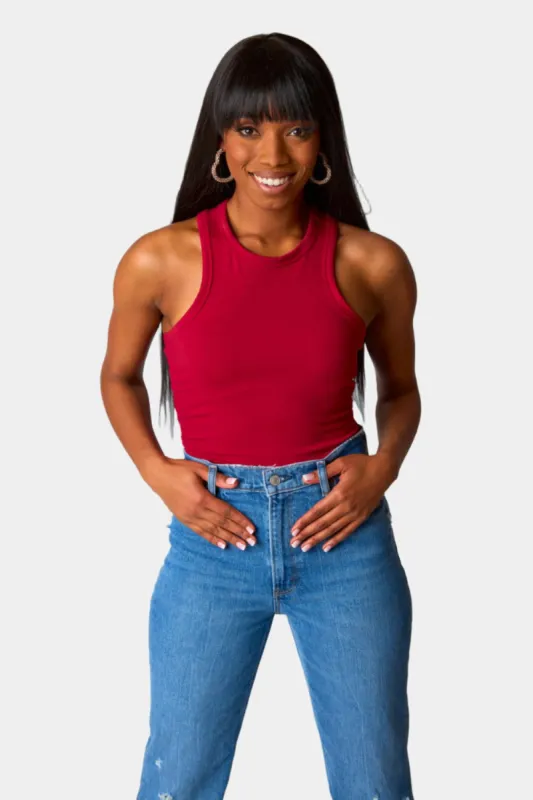 Jada Racerback Bodysuit - Crimson sold by Buddy Love