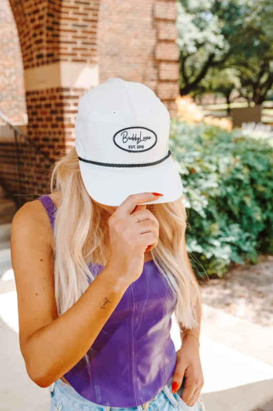 BuddyLove White Patch Trucker Hat (PRE-ORDER) sold by Buddy Love