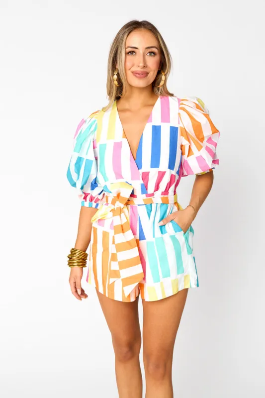 Julia Short Sleeve Romper - Newport sold by Buddy Love