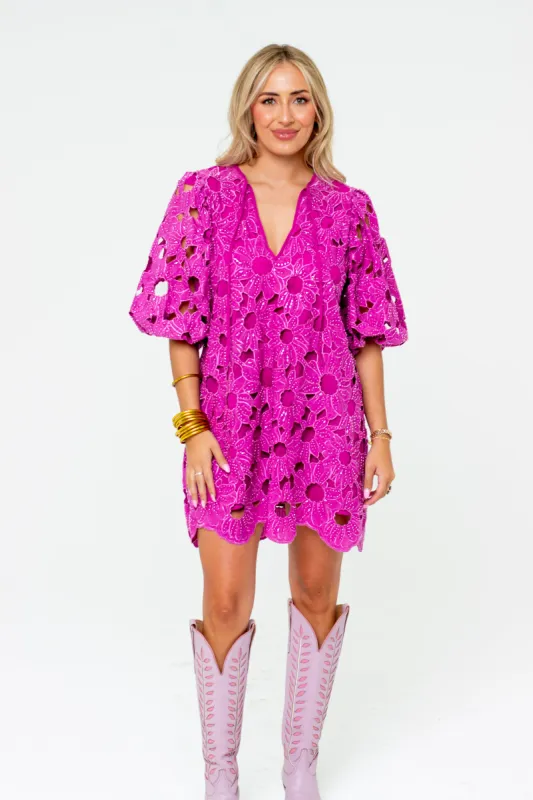Deb Lace Mini Dress - Pink Harvest sold by Buddy Love