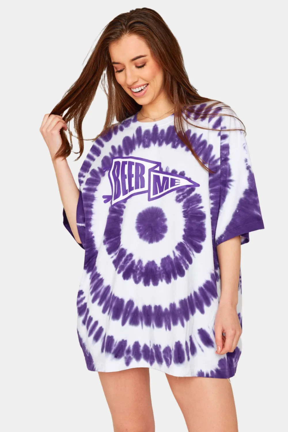 Ram Oversized Graphic Tie-Dye Tee - Beer Me Purple sold by Buddy Love