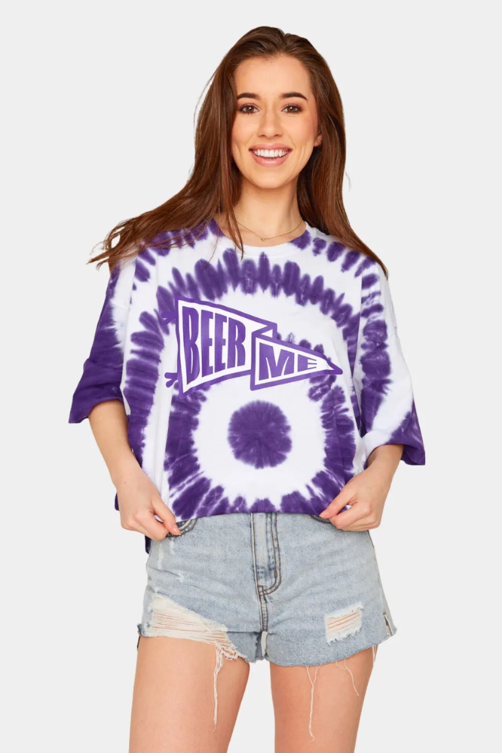 Ram Oversized Graphic Tie-Dye Tee - Beer Me Purple sold by Buddy Love product image thumbnail 3