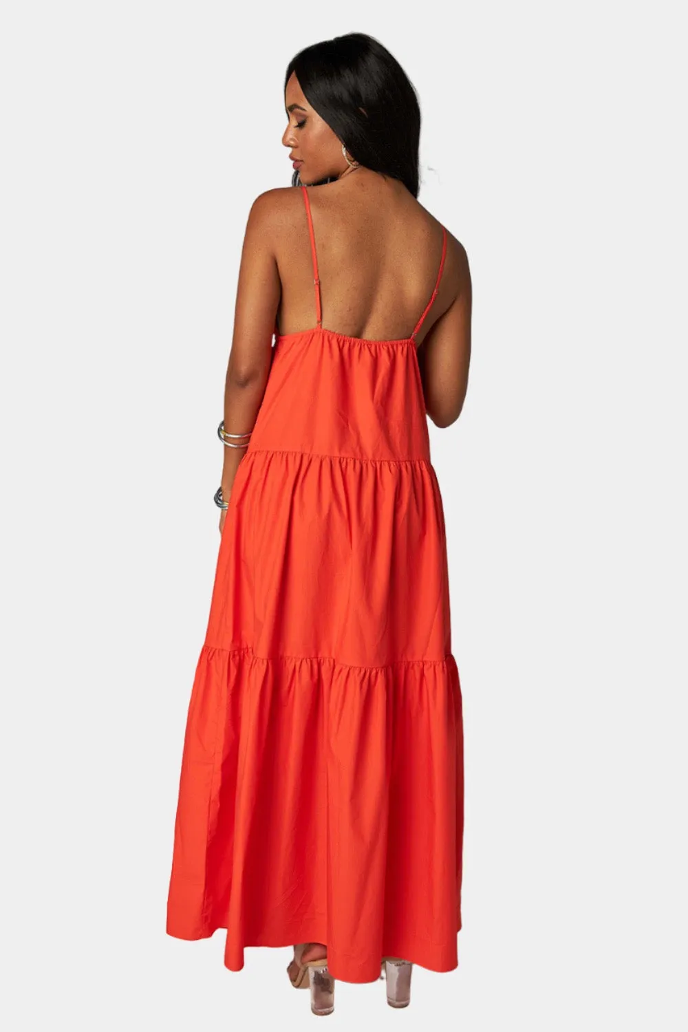 Kenna Tiered Maxi Dress - Tangerine sold by Buddy Love product image thumbnail 5