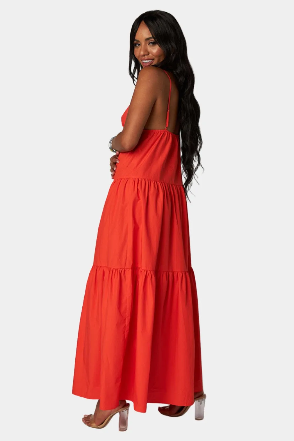 Kenna Tiered Maxi Dress - Tangerine sold by Buddy Love product image thumbnail 3