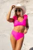 Duval High-Waisted Bikini Bottoms - Hot Pink sold by Buddy Love