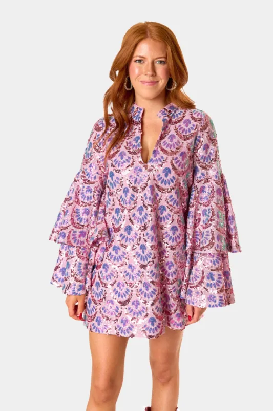 Gayle Long Sleeve Mini Dress - Feeling Sparkly sold by Buddy Love