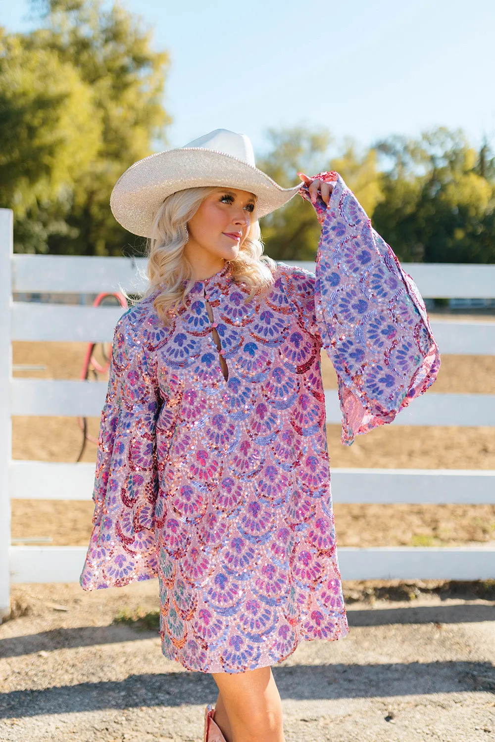 Gayle Long Sleeve Mini Dress - Feeling Sparkly sold by Buddy Love product image thumbnail 2