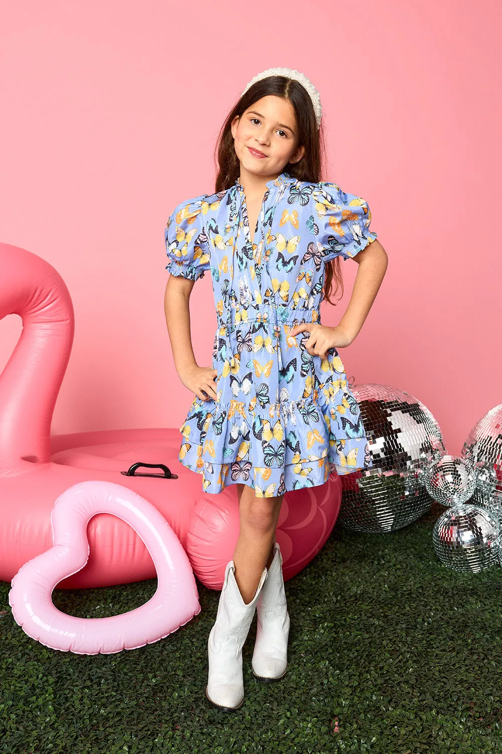 Mini Clementine Girls Dress - Painted Lady sold by Buddy Love