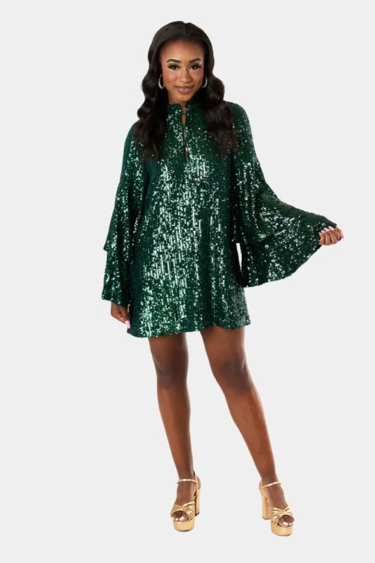 Gayle Long Sleeve Mini Dress - Jade sold by Buddy Love