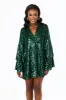 Gayle Long Sleeve Mini Dress - Jade sold by Buddy Love