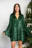 Gayle Long Sleeve Mini Dress - Jade sold by Buddy Love