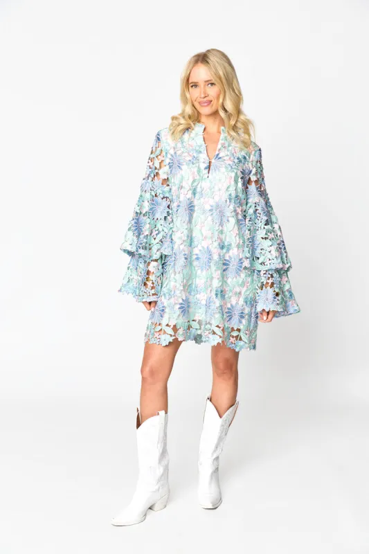 Gayle Long Sleeve Mini Dress - Bellflower sold by Buddy Love