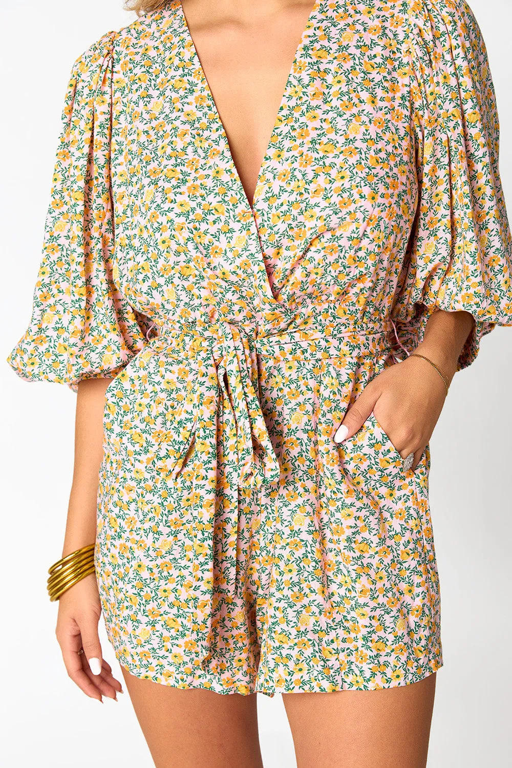 Julia Short Sleeve Romper - Magnolia sold by Buddy Love product image thumbnail 4