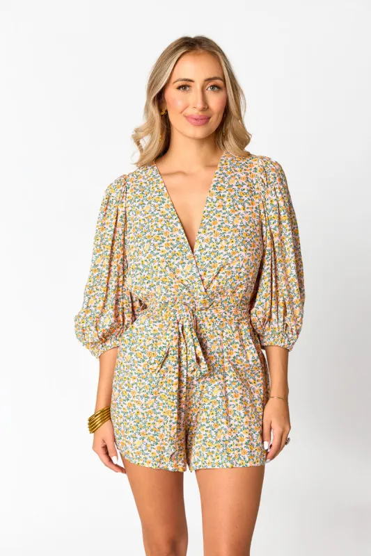 Julia Short Sleeve Romper - Magnolia sold by Buddy Love