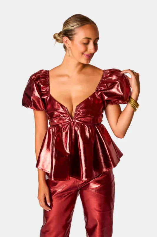 Houston Puff Sleeve Top - Bronze sold by Buddy Love