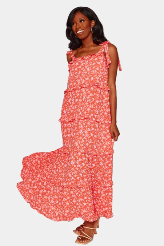Libby Tie-Shoulder Maxi Dress - Mai Tai sold by Buddy Love