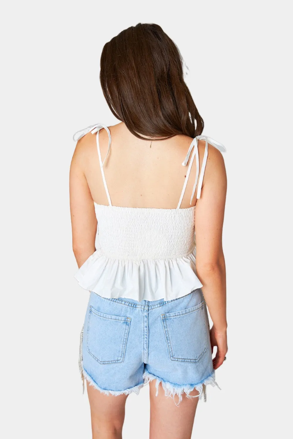 Beck Ruffle Tank Top - White sold by Buddy Love product image thumbnail 5