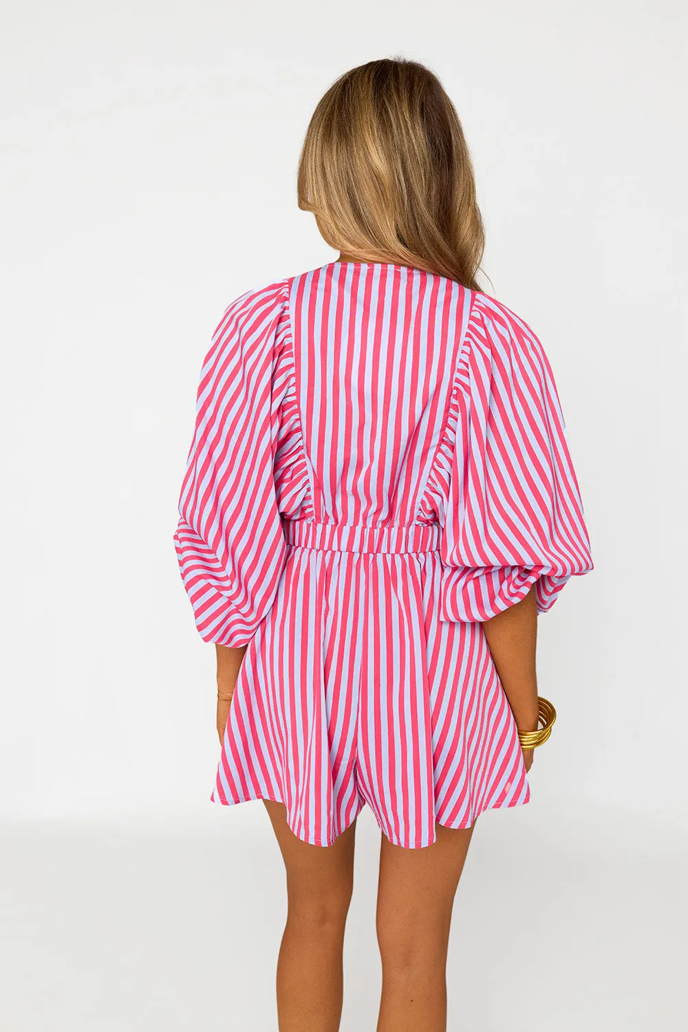 Palm Beach Plunge Neck Romper - Lychee sold by Buddy Love product image thumbnail 5