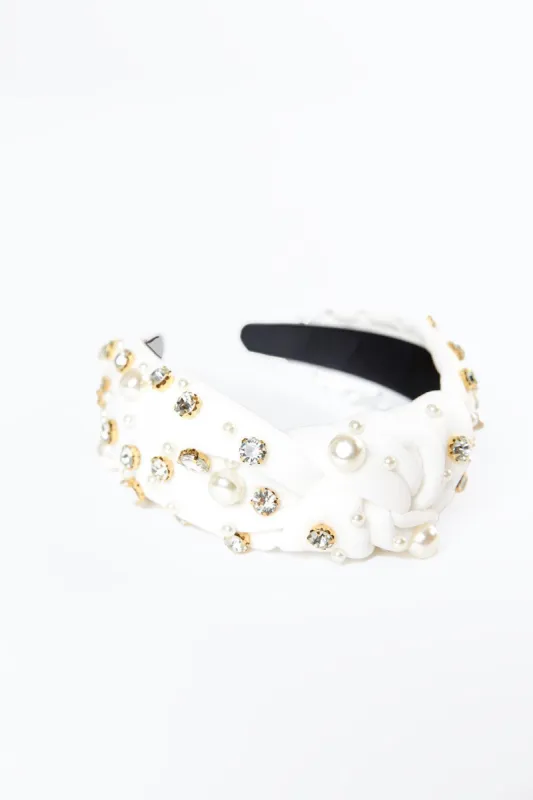 Charlotte Studded Headband - White sold by Buddy Love