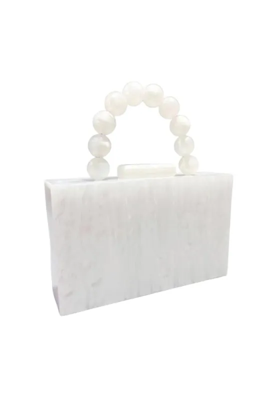 Cecelia Clutch - Pearl White sold by Buddy Love