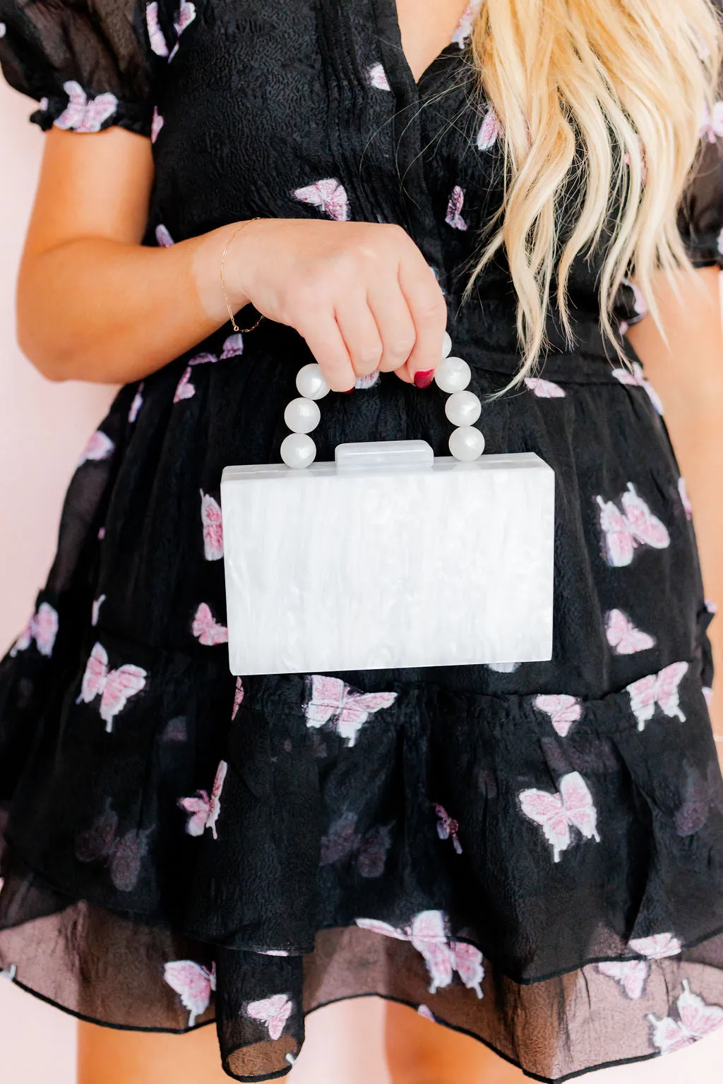 Cecelia Clutch - Pearl White sold by Buddy Love product image thumbnail 3