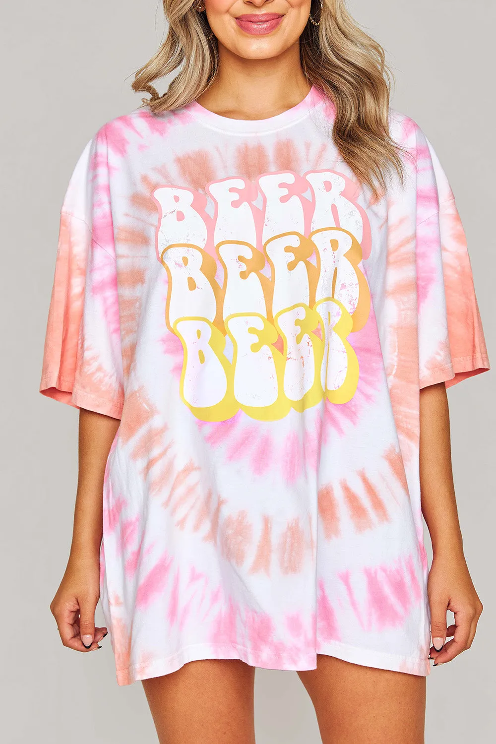 Tweety Tie-Dye Oversized Graphic Tee - Beer sold by Buddy Love product image thumbnail 4