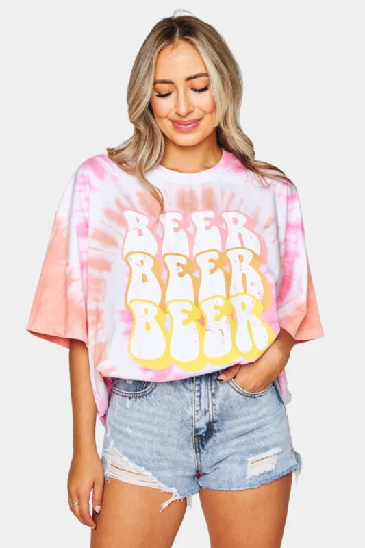 Tweety Tie-Dye Oversized Graphic Tee - Beer sold by Buddy Love