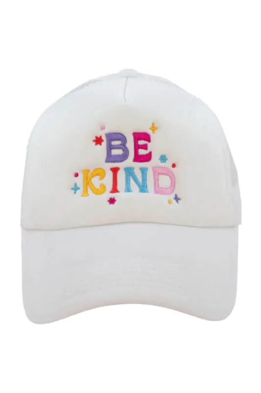 Be Kind Embroidered Trucker Hat - White sold by Buddy Love