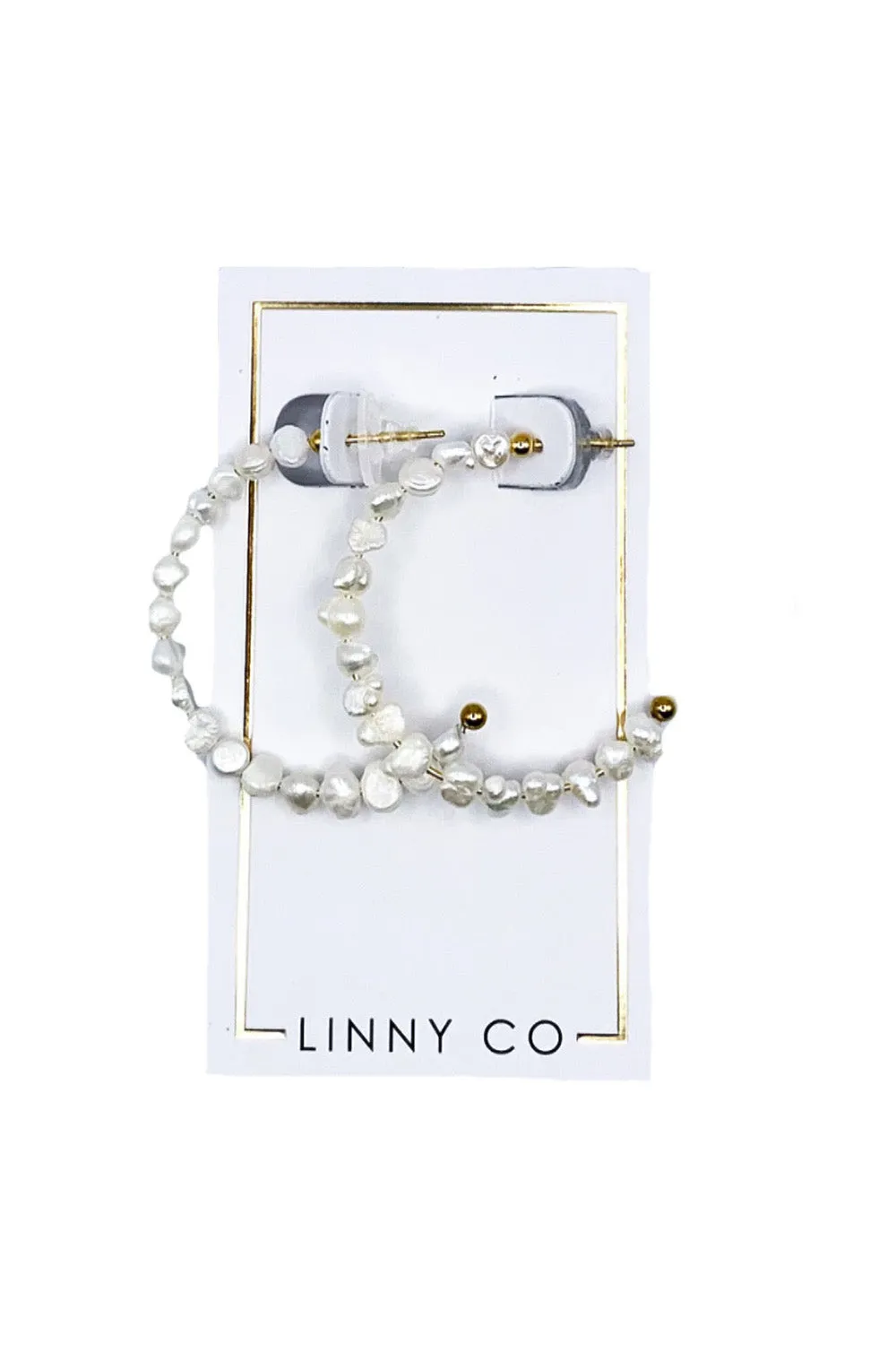 Brooke Hoop Earrings - Pearl sold by Buddy Love product image thumbnail 2