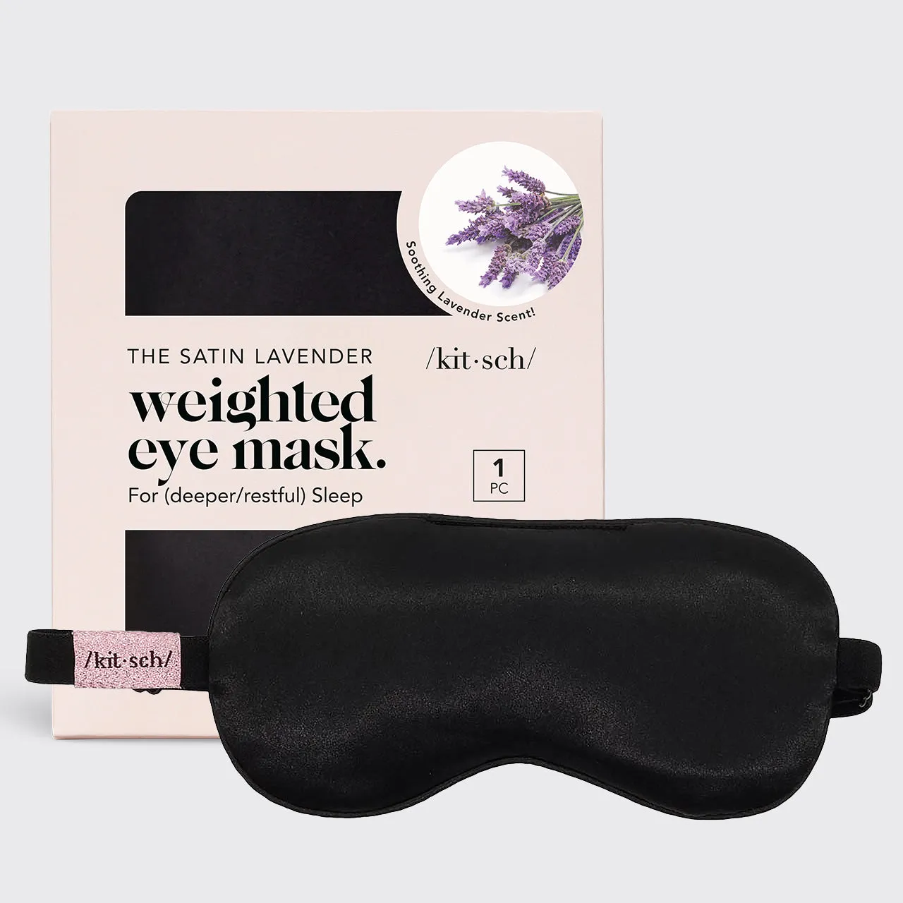 The Lavender Weighted Satin Eye Mask sold by Buddy Love