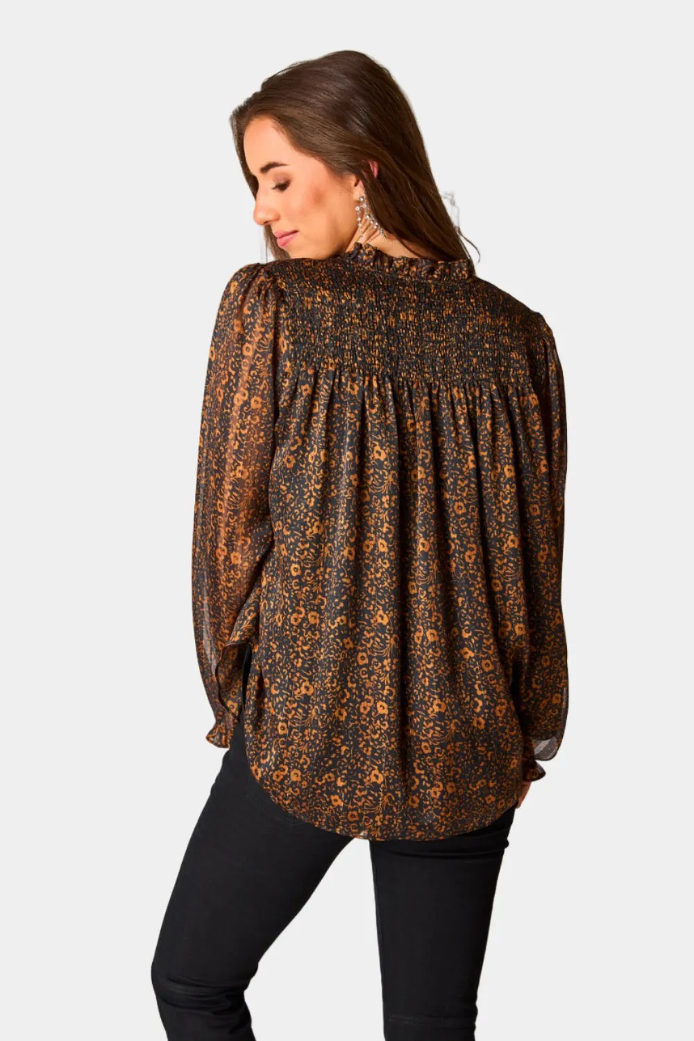 Everly Long Sleeve Button Up Blouse - Almond sold by Buddy Love product image thumbnail 3