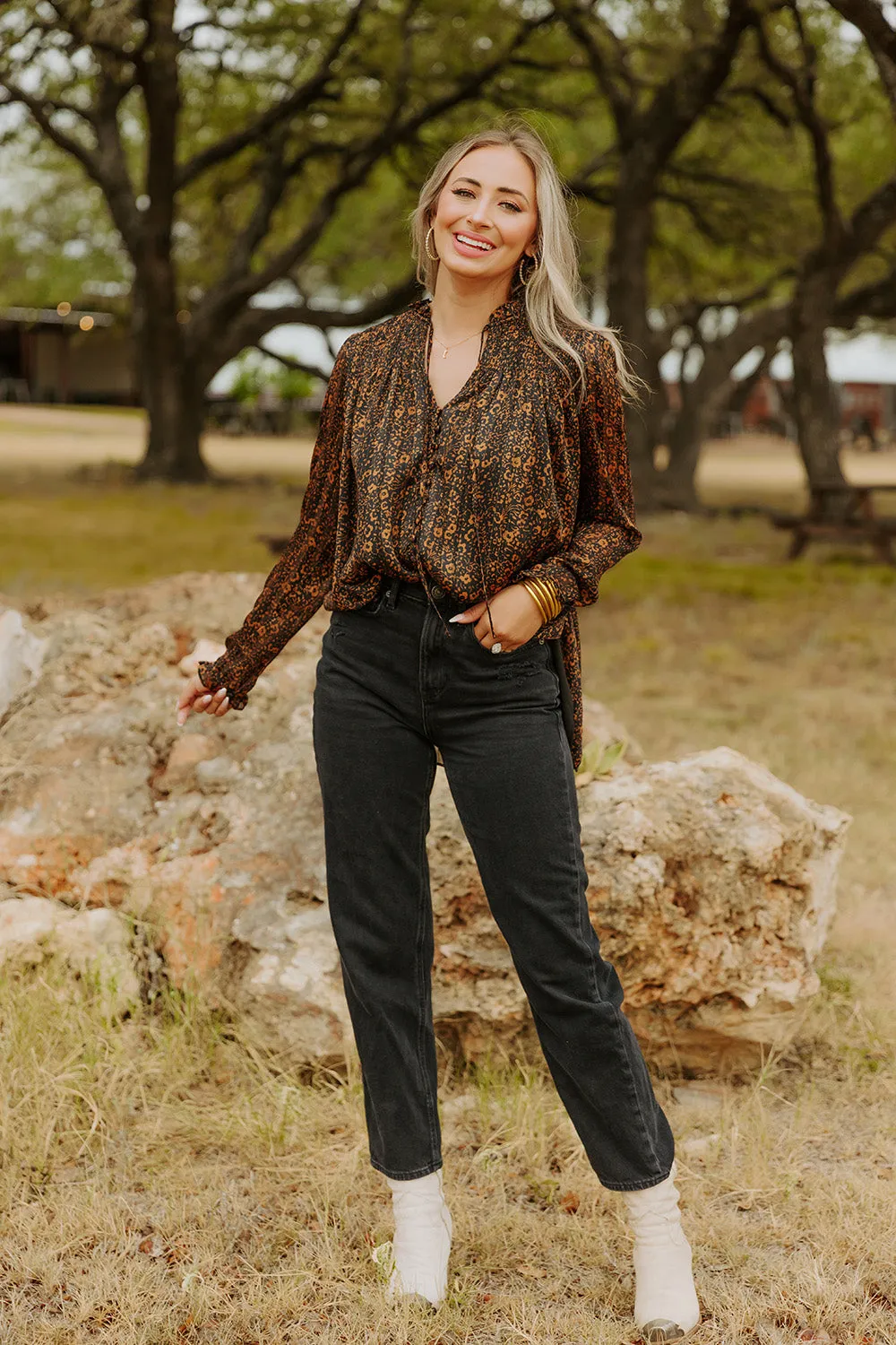 Everly Long Sleeve Button Up Blouse - Almond sold by Buddy Love product image thumbnail 4