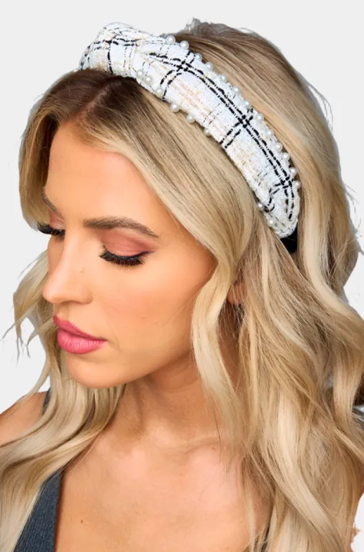Alice Pearl Studded Headband - Cream sold by Buddy Love