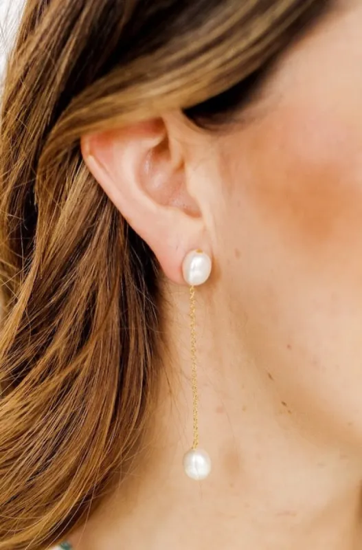 Mackenzie Statement Earrings - Pearl sold by Buddy Love