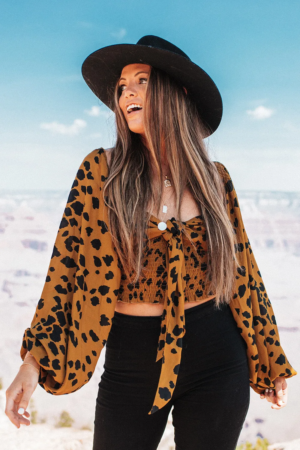 Yasmine Tie Front Smocked Top - Poker sold by Buddy Love product image thumbnail 2