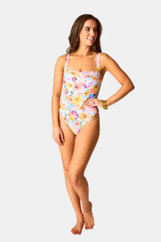Keke Square Neck One-Piece Swimsuit - Free Love sold by Buddy Love