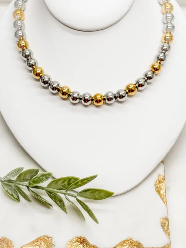 Chic Vibe Mixed Metal Bead Necklace made by Buddy Love
