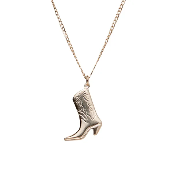 Cowgirl Boot Necklace in Gold-Filled sold by Buddy Love