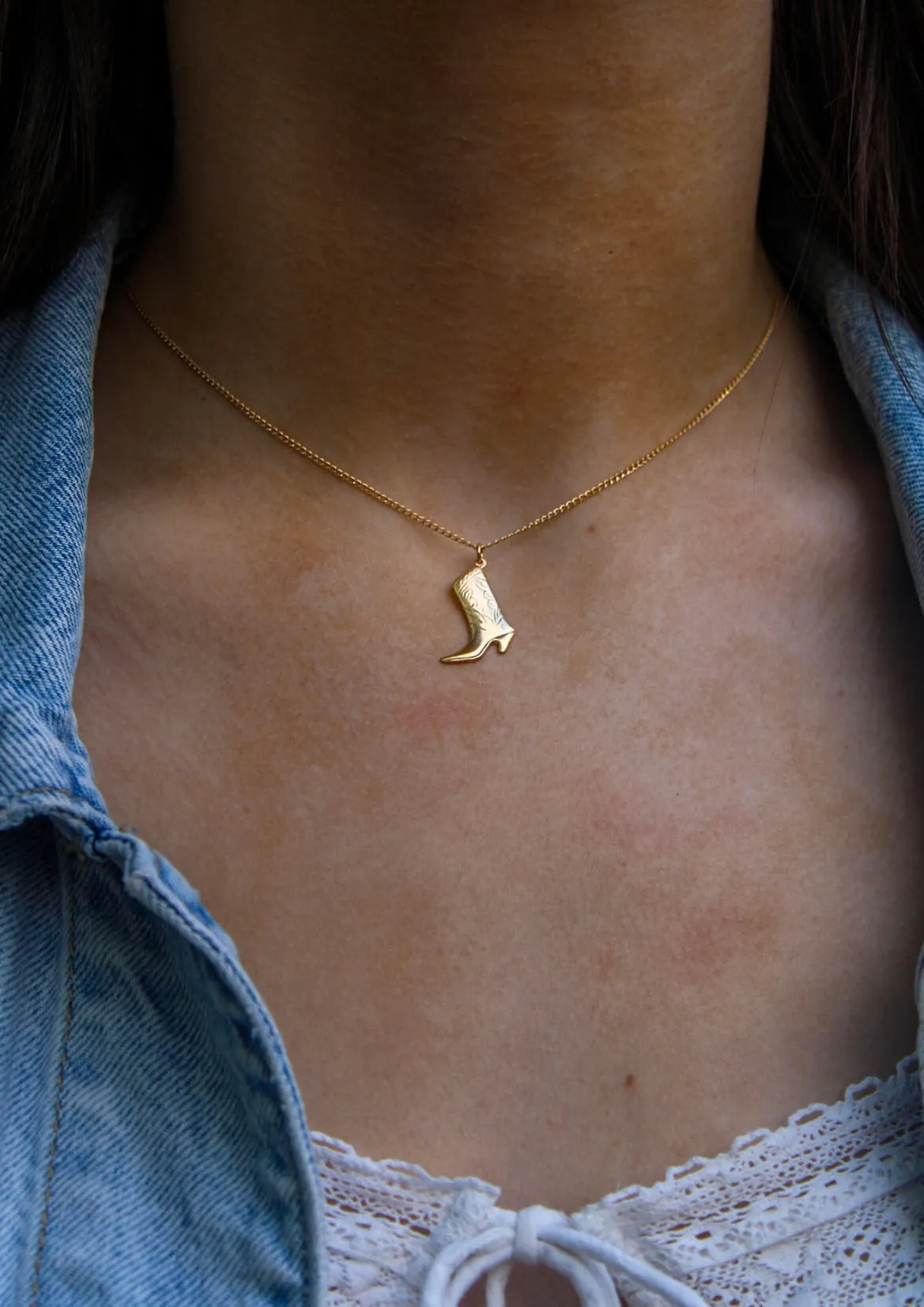 Cowgirl Boot Necklace in Gold-Filled sold by Buddy Love product image thumbnail 2