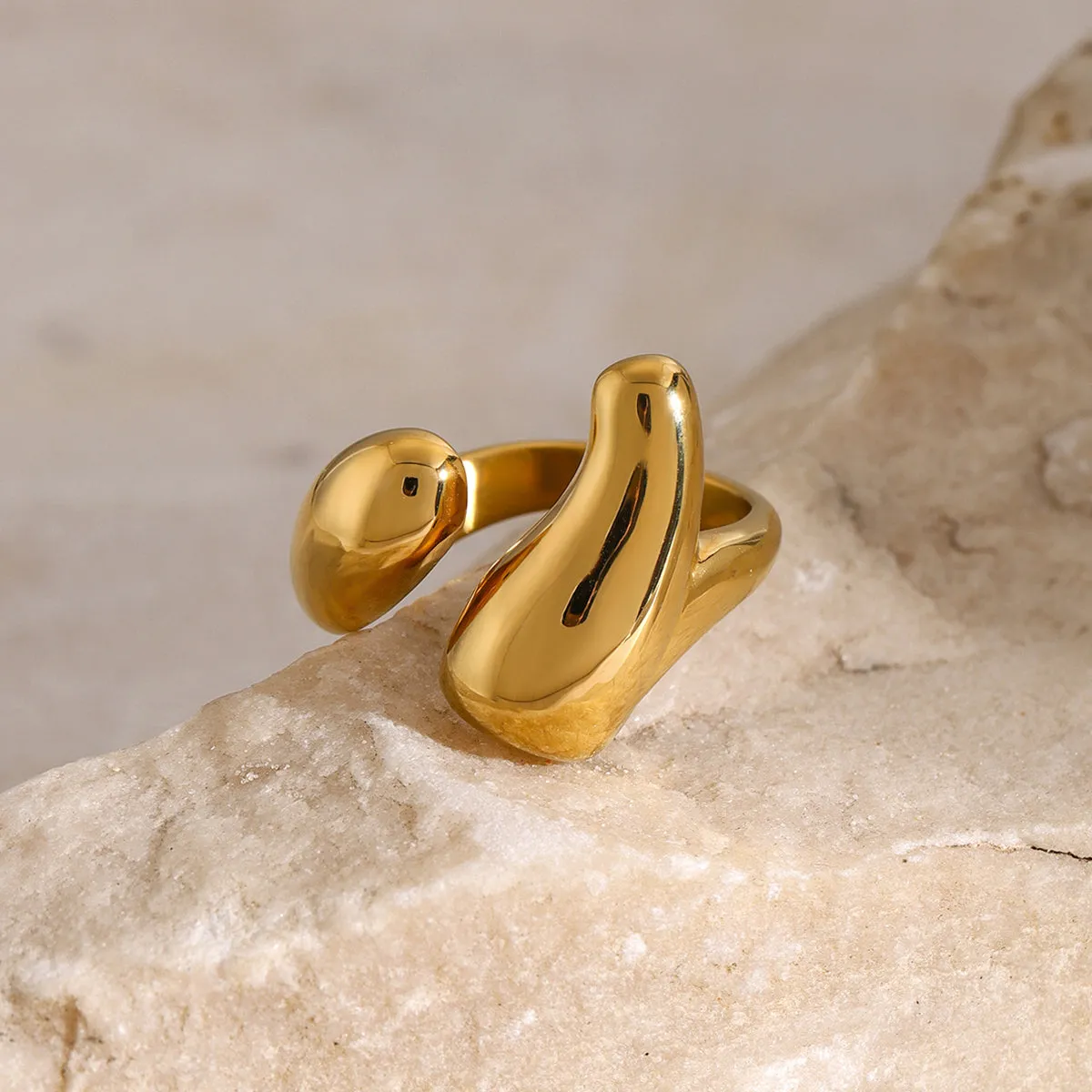 18K Gold-Plated Stainless Steel Open Ring sold by Buddy Love product image thumbnail 3