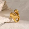 18K Gold-Plated Stainless Steel Open Ring sold by Buddy Love