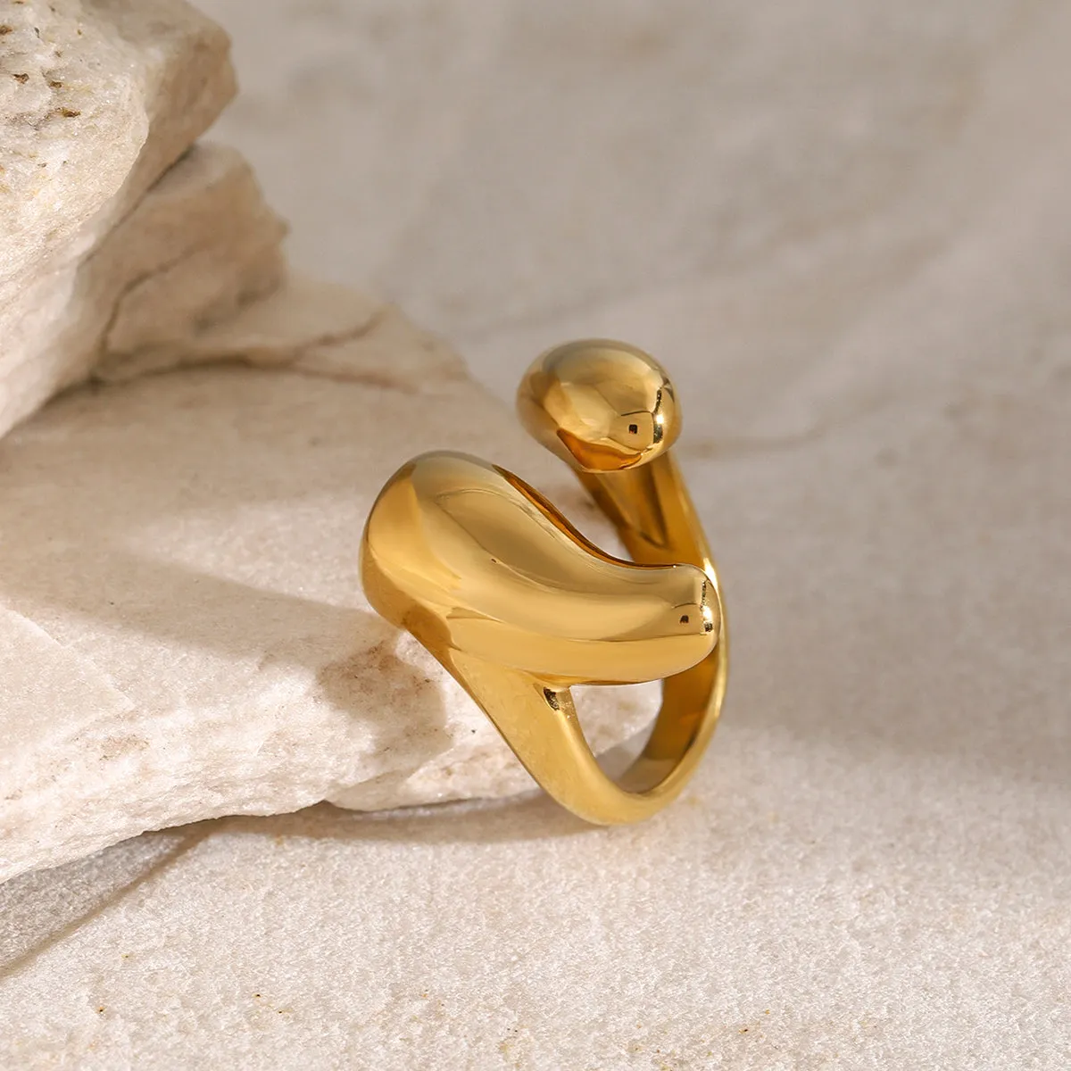 18K Gold-Plated Stainless Steel Open Ring sold by Buddy Love product image thumbnail 4
