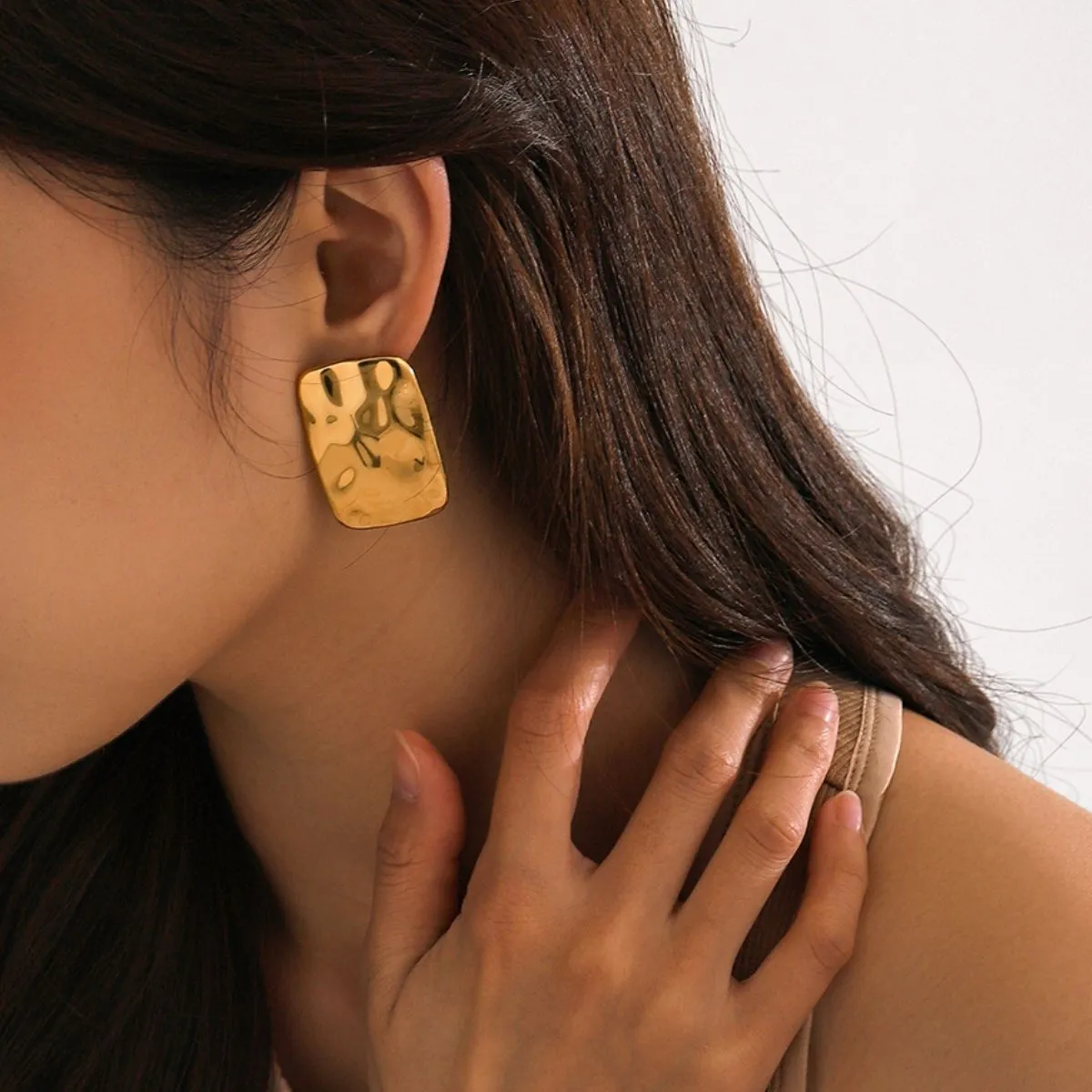 18K Gold-Plated Square Earrings sold by Buddy Love