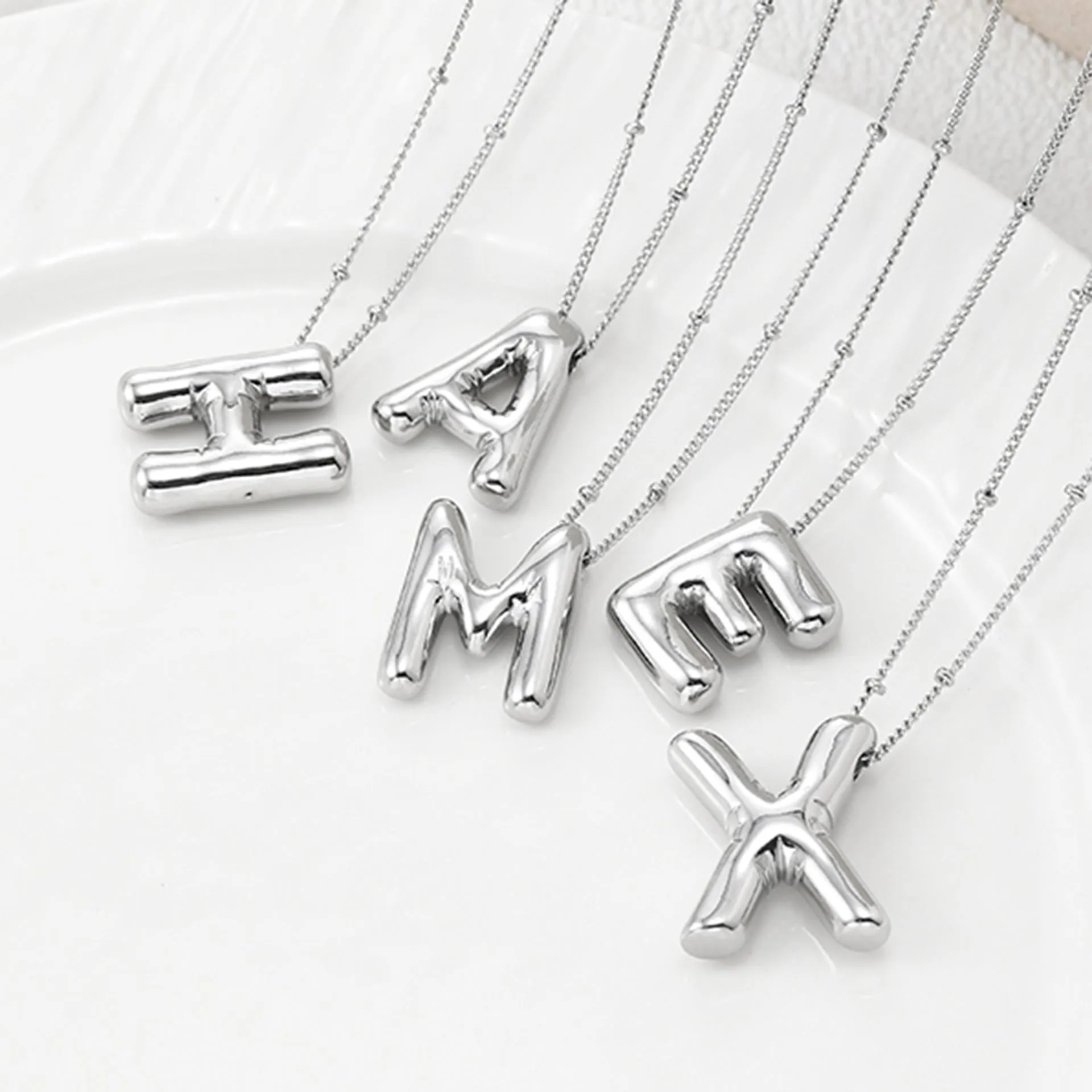 Bubble Letter Pendant Necklace sold by Buddy Love
