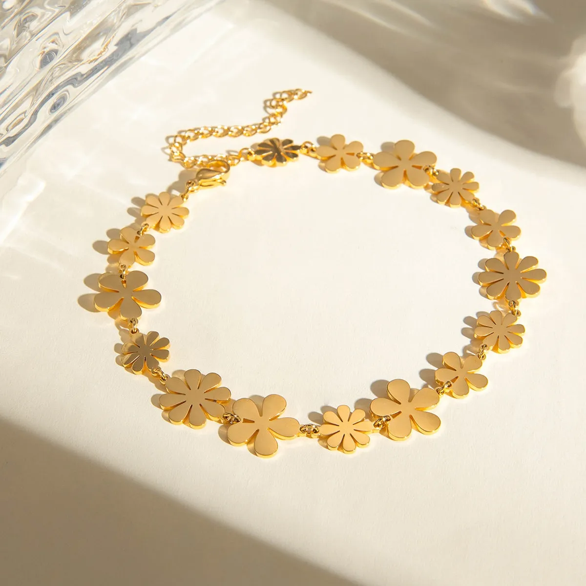18K Gold-Plated Flower Bracelet sold by Buddy Love product image thumbnail 4