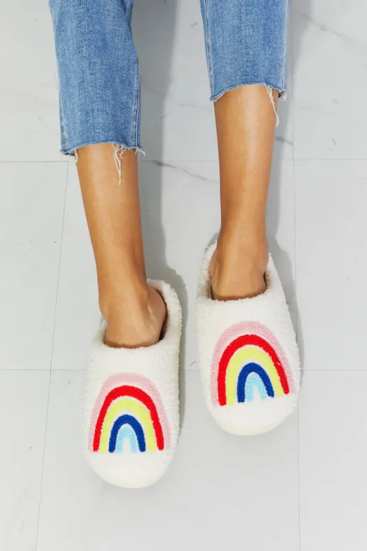 Rainbow Plush Slippers made by Buddy Love